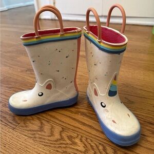 Cat & Jack White and Blue Rain & Snow Boots